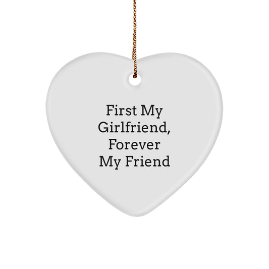 Gifts from Men for Sweetheart, Funny Heart Ornament 'First My Sweetheart, Forever My Friend', Christmas Unique Gifts - Image 1