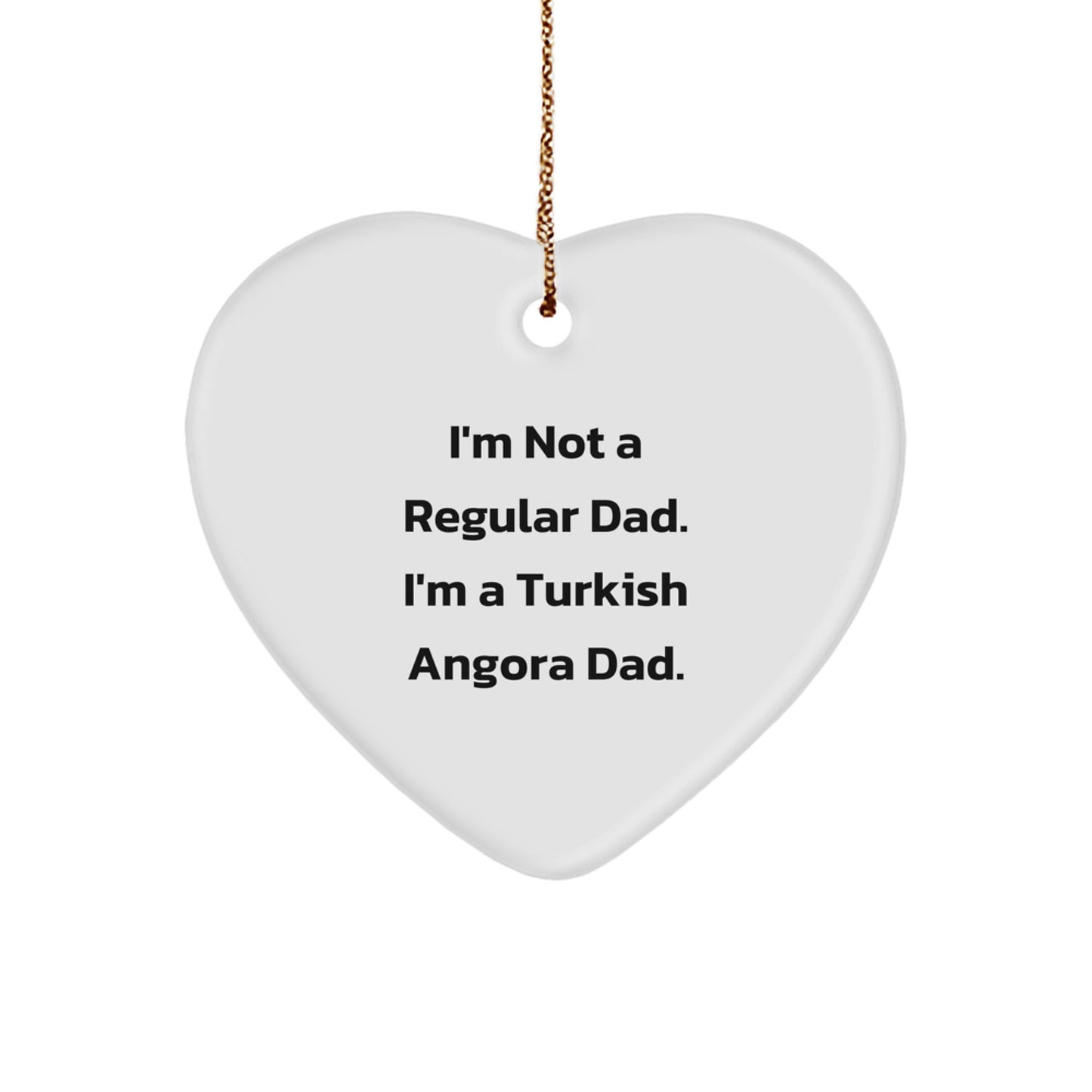 Turkish Angora Cat Lovers Gifts from Dad - Heart Ornament for Christmas - Image 1