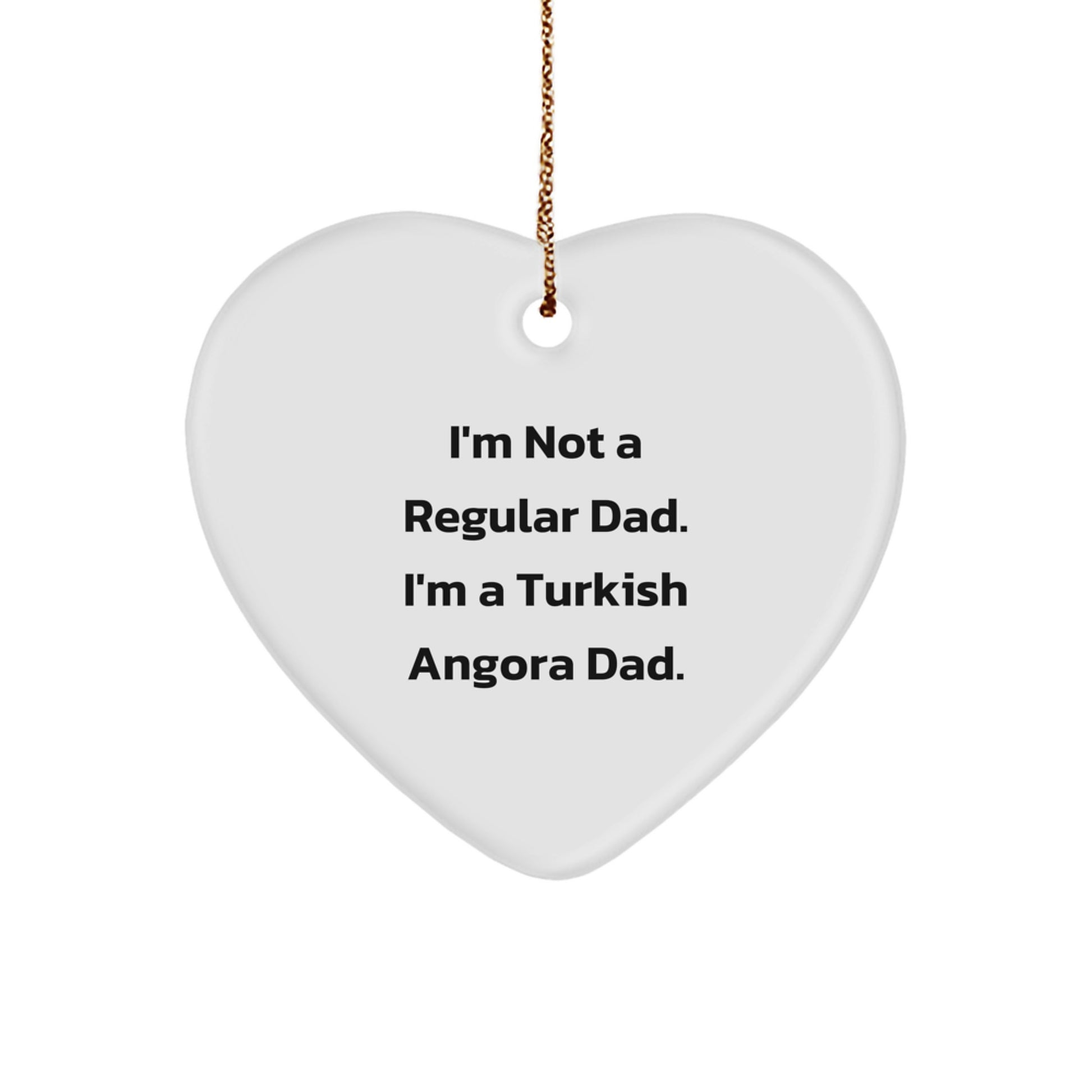 Turkish Angora Cat Lovers Gifts from Dad - Heart Ornament for Christmas - Image 1