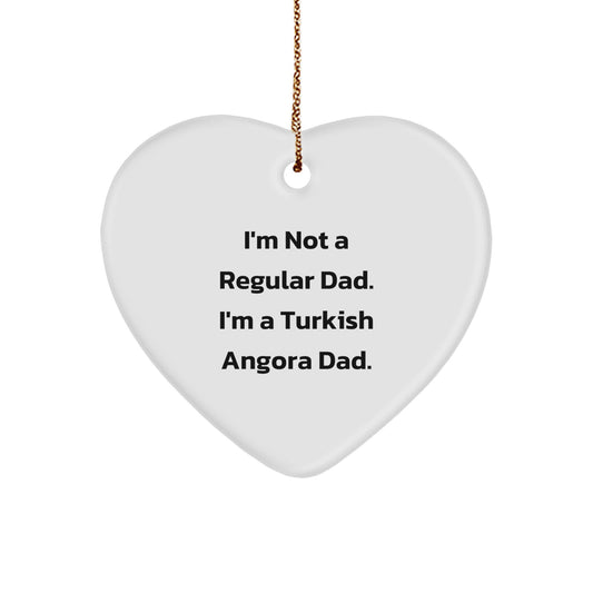 Turkish Angora Cat Lovers Gifts from Dad - Heart Ornament for Christmas - Image 1