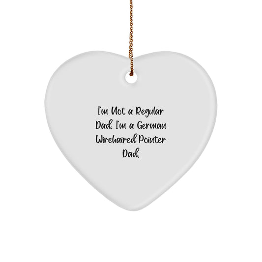 Funny German Wirehaired Pointer Dog Dad Heart Ornament, Gifts for Him, from Men, Unique Christmas Unique Gifts for Family - Image 1