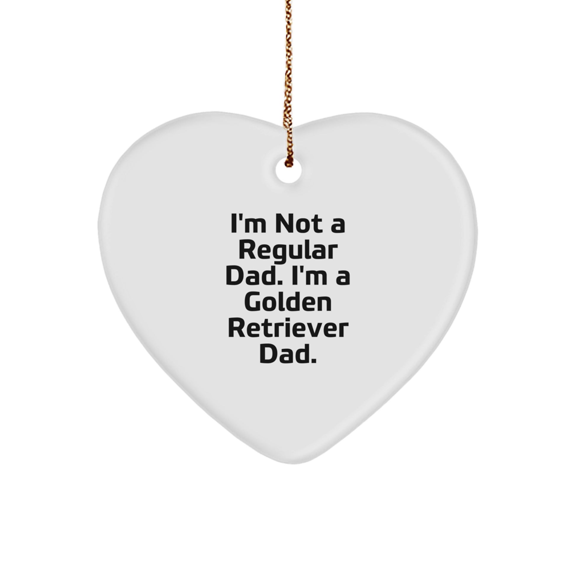 Funny Golden Retriever Dad Gifts from Men to Golden Retriever Dog Owners - Heart Ornament for Christmas Unique Gifts - Image 1