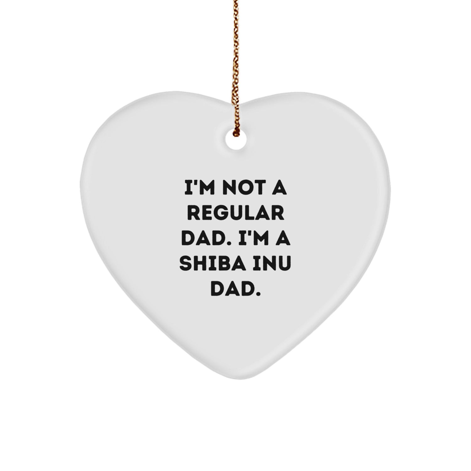 Funny Shiba Inu Dad Christmas Unique Gifts for Men, Heart Ornament for Shiba Inu Dog Lover, Unique Gifts from Husband to Wife - Image 1