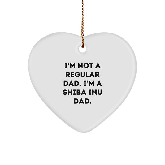 Funny Shiba Inu Dad Christmas Unique Gifts for Men, Heart Ornament for Shiba Inu Dog Lover, Unique Gifts from Husband to Wife - Image 1