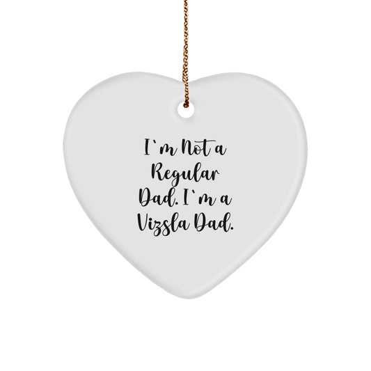Funny Vizsla Dad Gifts from Men for Christmas Unique Gifts - Heart Ornament for Vizsla Dog Lovers - Image 1