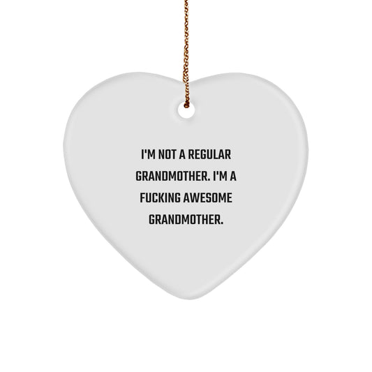 Funny Grandmother Heart Ornament Gifts from Men Women for Grandmother Christmas Unique - Image 1