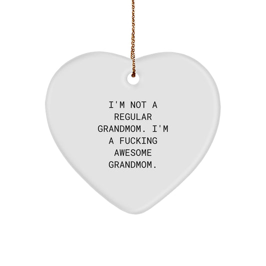 Funny Grandmom Heart Ornament Gifts from Family, Perfect for Grandmom's Christmas Unique Gifts - Image 1