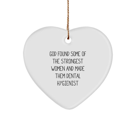 Funny Dental Hygienist Heart Ornament Gift from Friends for Christmas Unique Gifts, Cute Dental Hygienist Appreciation Present, Inspirational Dental Hygienist Heart Shaped Ornament - Image 1