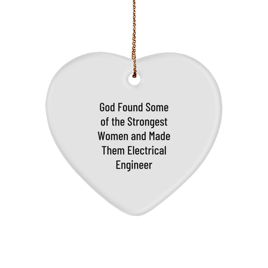 Funny Electrical Engineer Heart Ornament Gifts from Friends, Unique Christmas Unique Gifts for Electrical Engineers Women, Heart Shaped Electrical Engineer Symbol - Image 1