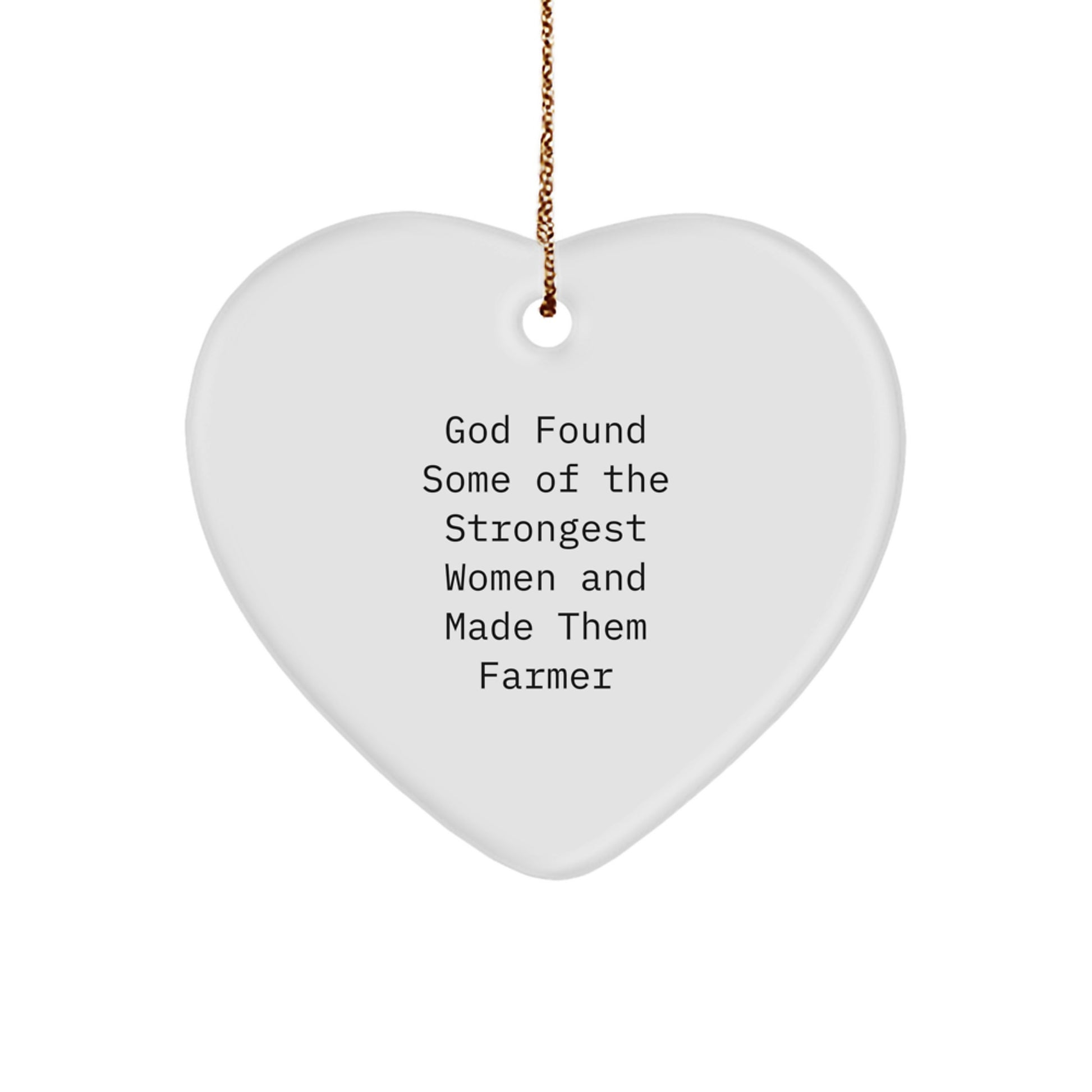 Funny Farmer Heart Ornament with Inspirational Quote Gifts from Family to Farmer Friends for Christmas Unique - Image 1