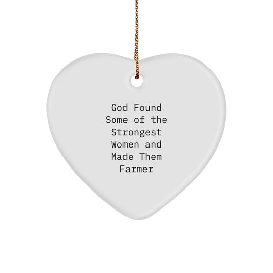Funny Farmer Heart Ornament with Inspirational Quote Gifts from Family to Farmer Friends for Christmas Unique - Image 1