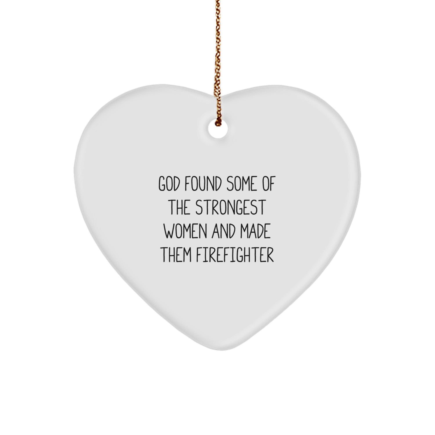 Funny Firefighter Gifts from Men to Friends, Inspirational Heart Ornament for Firefighter Women, Christmas Unique Gifts - Image 1