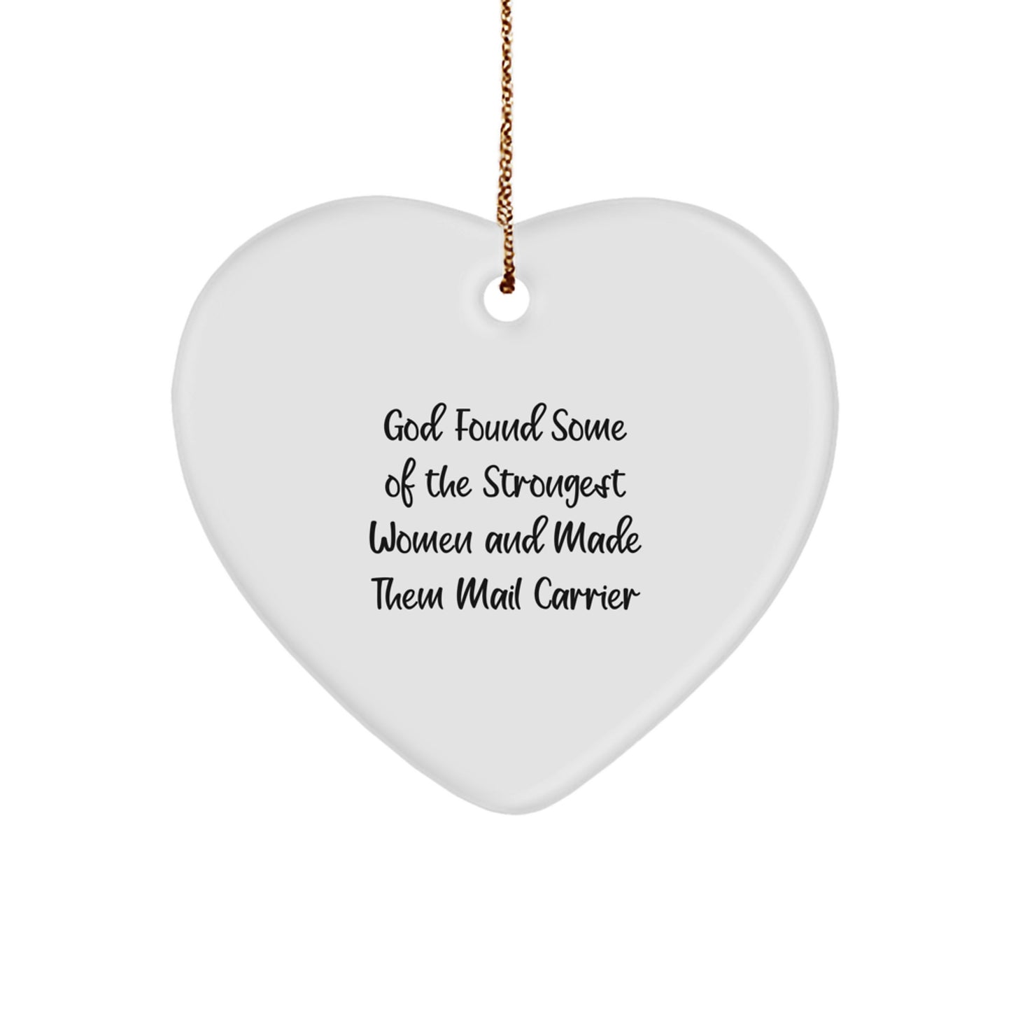 Funny Mail Carrier Heart Ornament Gifts from Men to Women, Unique Mail Carrier Christmas Unique Gifts, Inspirational Heart Ornament Quote for Mail Carrier Friends and Family - Image 1