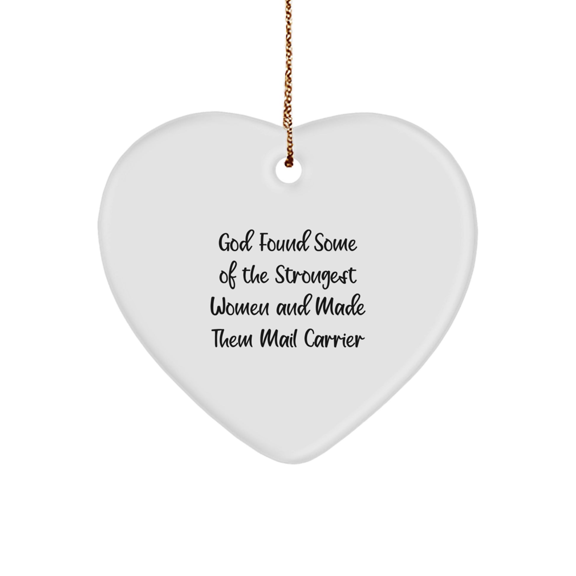 Funny Mail Carrier Heart Ornament Gifts from Men to Women, Unique Mail Carrier Christmas Unique Gifts, Inspirational Heart Ornament Quote for Mail Carrier Friends and Family - Image 1
