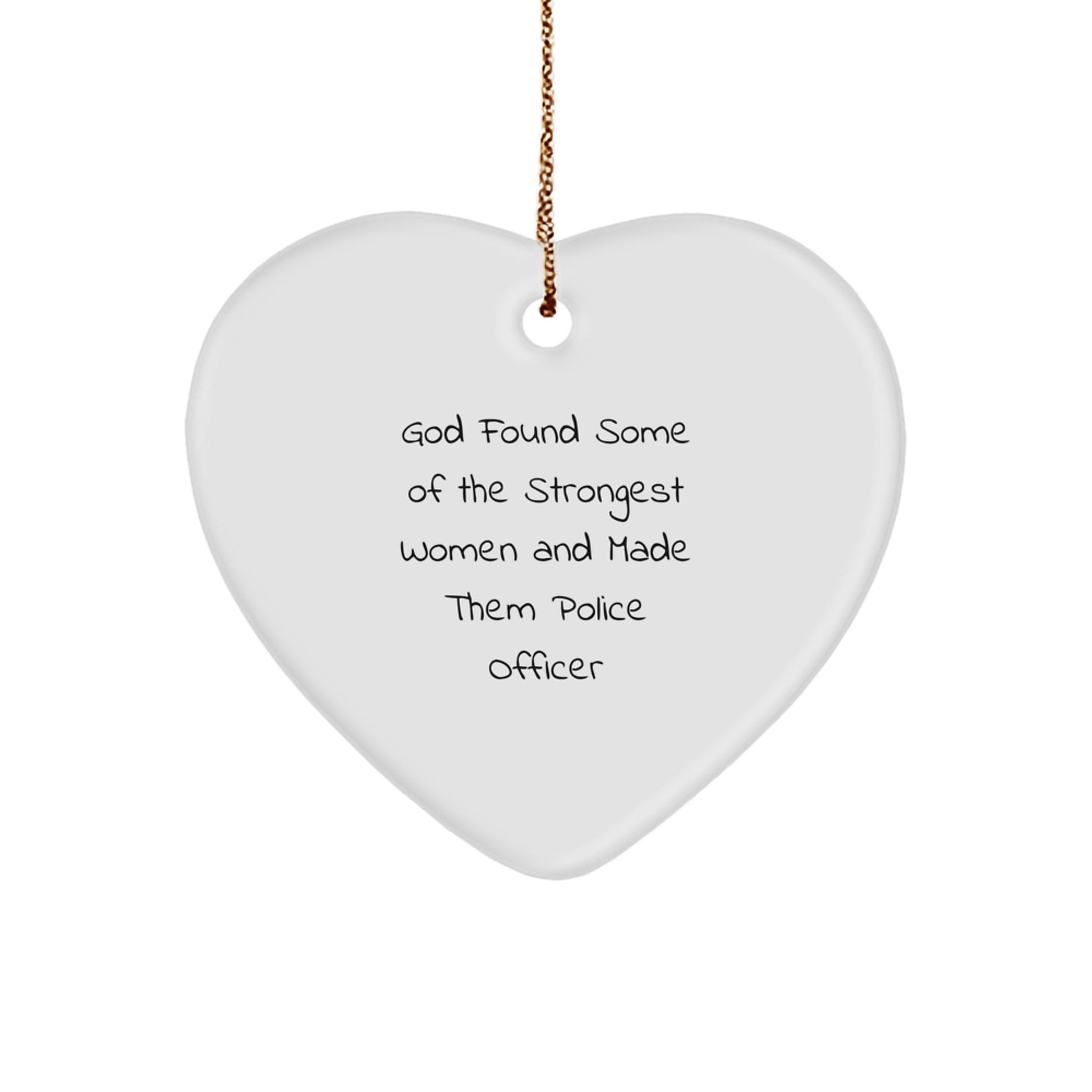 Funny Police Officer Heart Ornament Gifts from Women - Inspirational Christmas Unique - Image 1