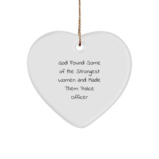 Funny Police Officer Heart Ornament Gifts from Women - Inspirational Christmas Unique - Image 1