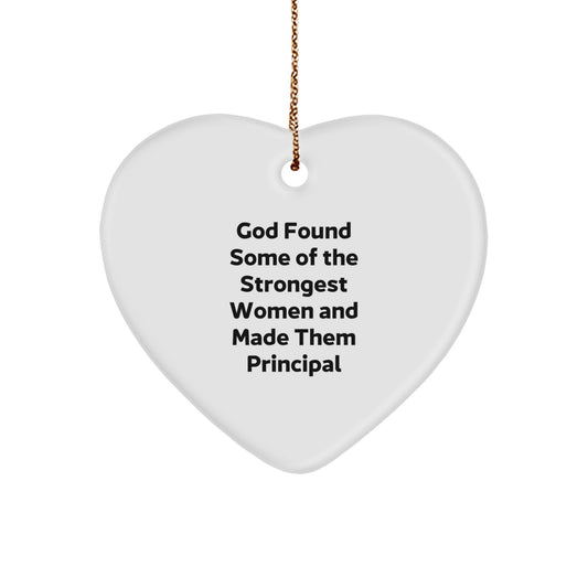 Funny Principal Gifts, Heart Ornament - Inspirational Quote, Christmas Decorations for Principal, Women, Friends, Family - Image 1