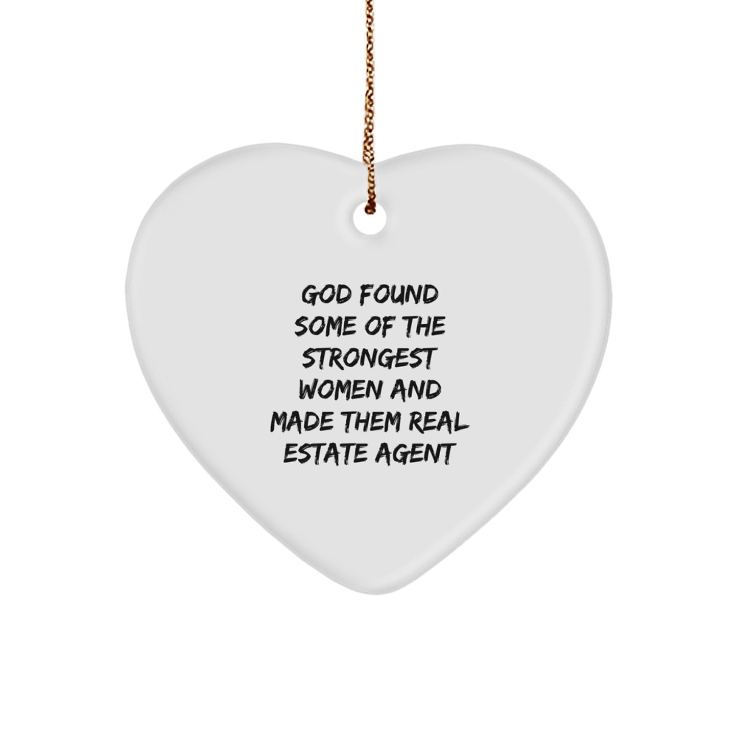 Funny Real Estate Agent Gifts from Women - Heart Ornament for Real Estate Agent Friends, Coworkers, or Family - Christmas Unique Gifts - Image 1