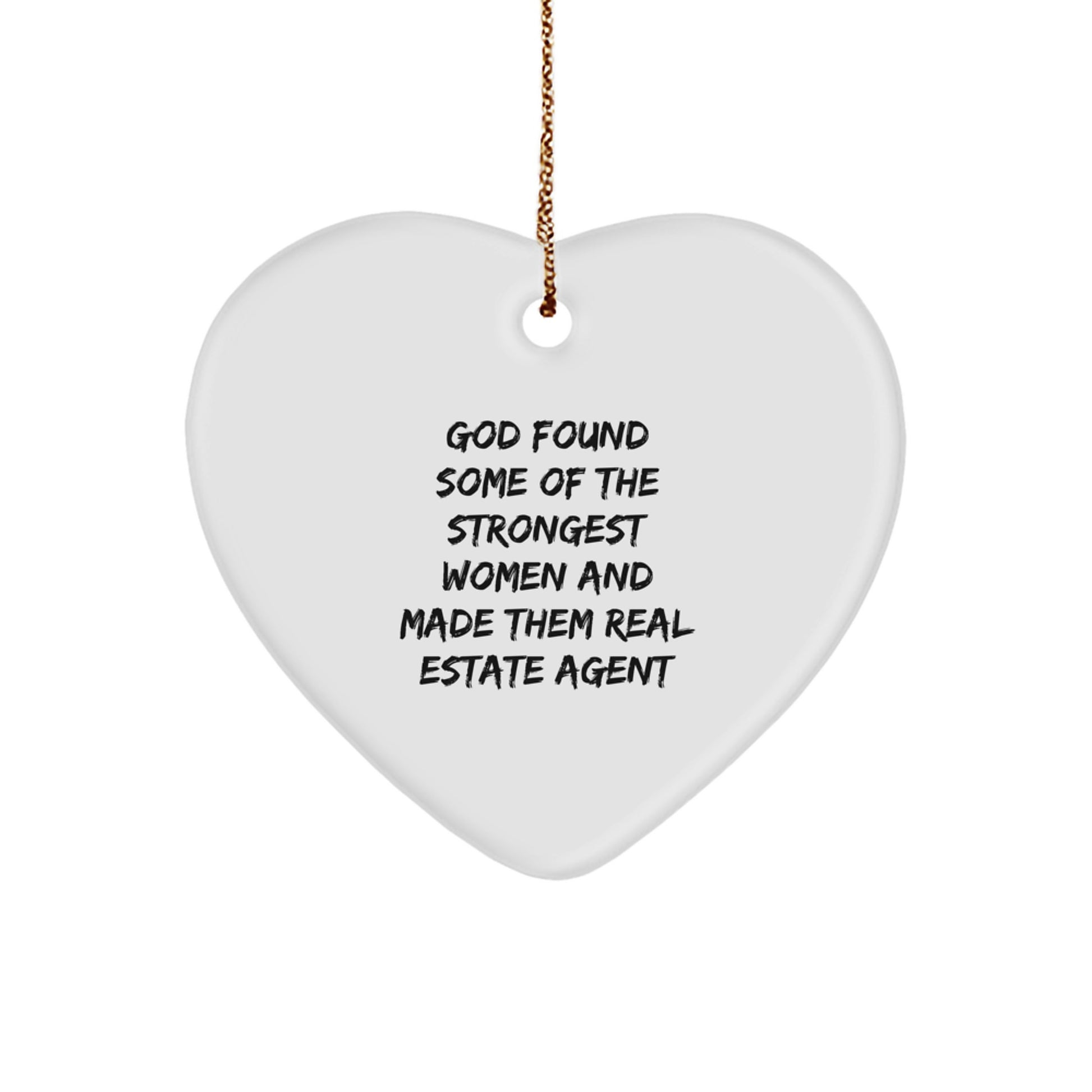 Funny Real Estate Agent Gifts from Women - Heart Ornament for Real Estate Agent Friends, Coworkers, or Family - Christmas Unique Gifts - Image 1