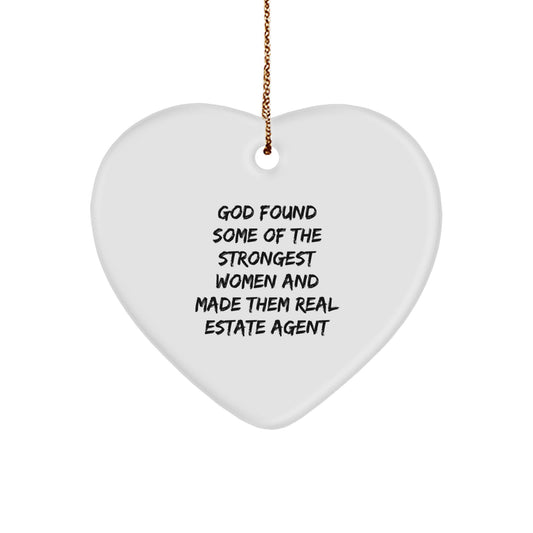 Funny Real Estate Agent Gifts from Women - Heart Ornament for Real Estate Agent Friends, Coworkers, or Family - Christmas Unique Gifts - Image 1