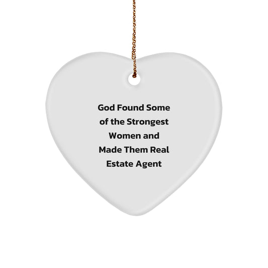 Funny Quote Real Estate Agent Gifts, Heart Ornament for Real Estate Agent, Christmas Unique Gifts from Friends, Funny Heart Ornament for Real Estate Agent - Image 1