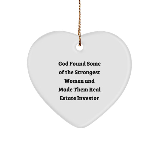 Funny Real Estate Investor Heart Ornament Gifts from Men to Women Coworkers Family Friends for Christmas Unique Present - Image 1