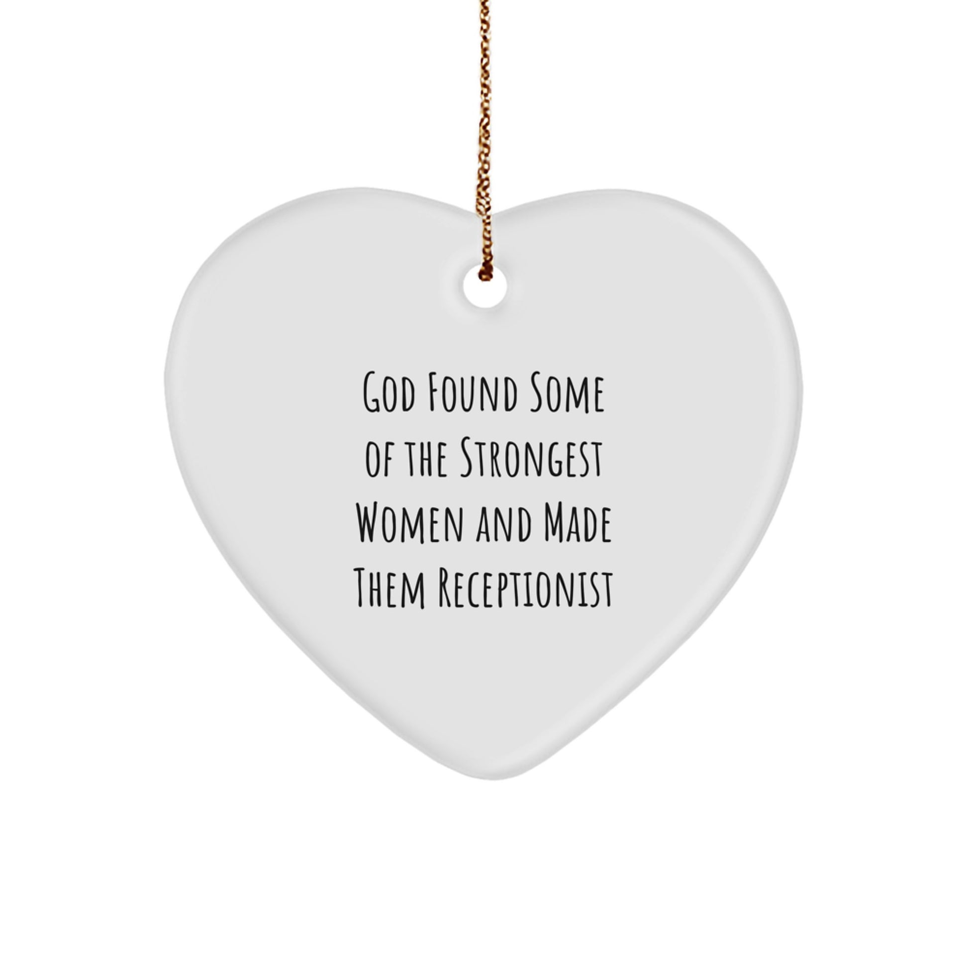 Funny Receptionist Heart Ornament Gifts from Men, Women, Coworkers, Family to Receptionist, Women, Coworkers, Friends for Christmas Unique Gifts - Image 1