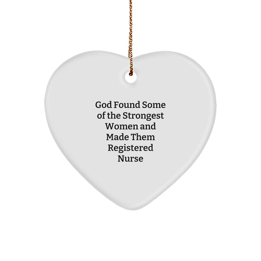 Funny Registered Nurse Heart Ornament Gifts from Men to Friends, Inspirational Quotes for Women, Christmas Unique Gifts for Family - Image 1