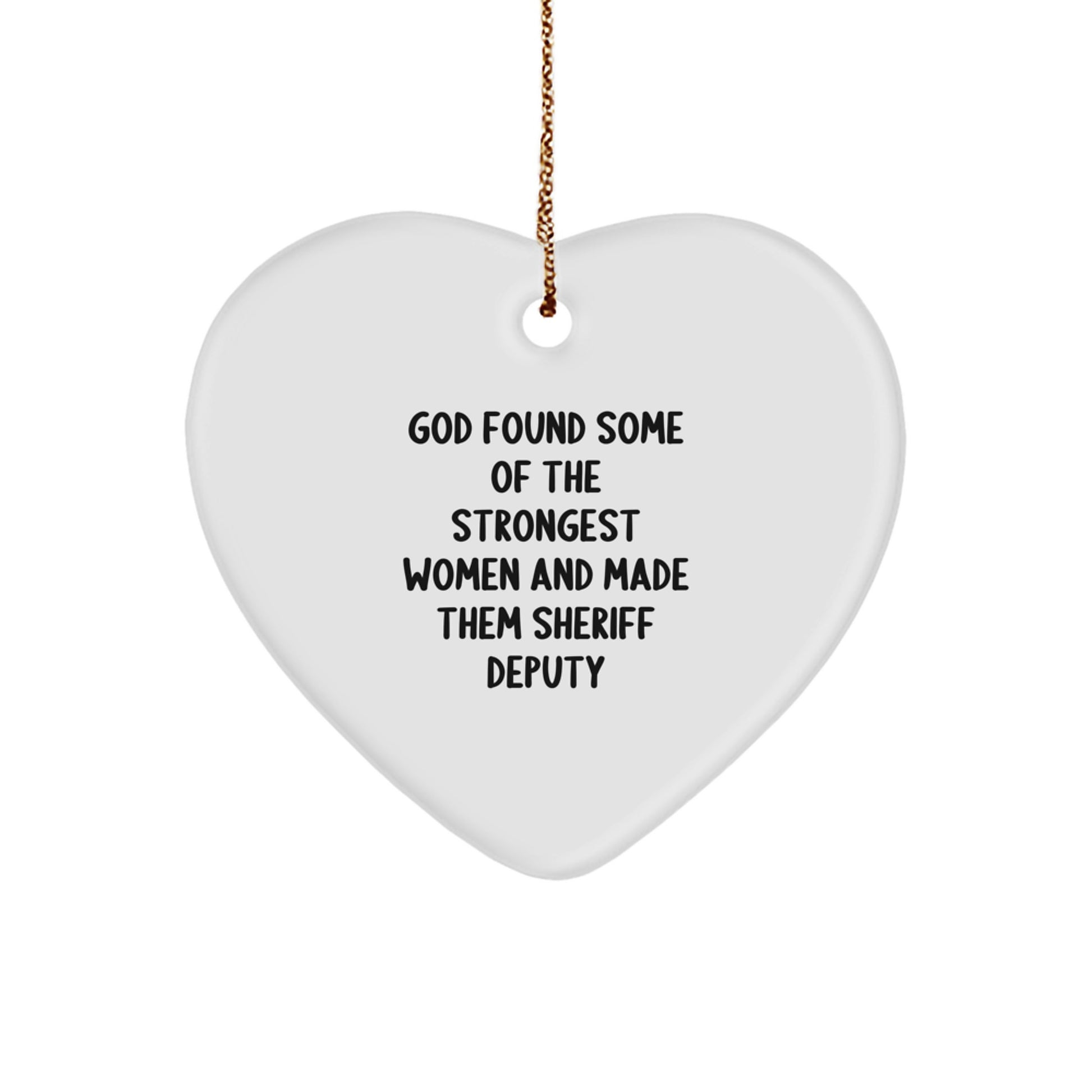 Funny Sheriff Deputy Gifts for Women, Sheriff Deputy Heart Ornament, Inspirational Christmas Unique Gifts from Friends - Image 1