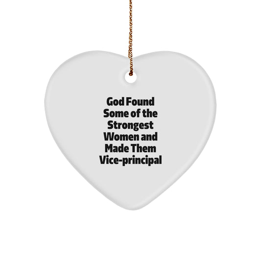 Funny Vice-principal Heart Ornament Gifts from Men for Women Coworkers, Inspirational Vice Principal Quotes, Christmas Unique Heart Shaped Decorations - Image 1
