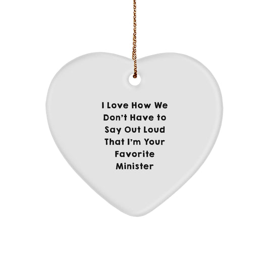 Funny Minister Gifts from Friends for Christmas Unique Heart Ornament - Image 1