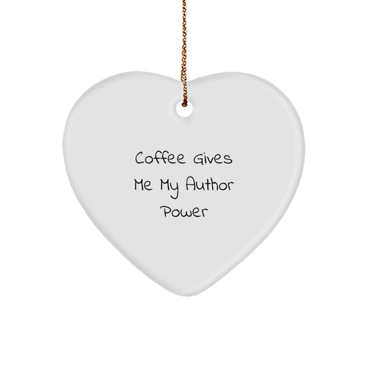 Author's Power: Funny Heart Ornament Gifts for Women, Friends, Family from Author's Coffee Lovers - Image 1