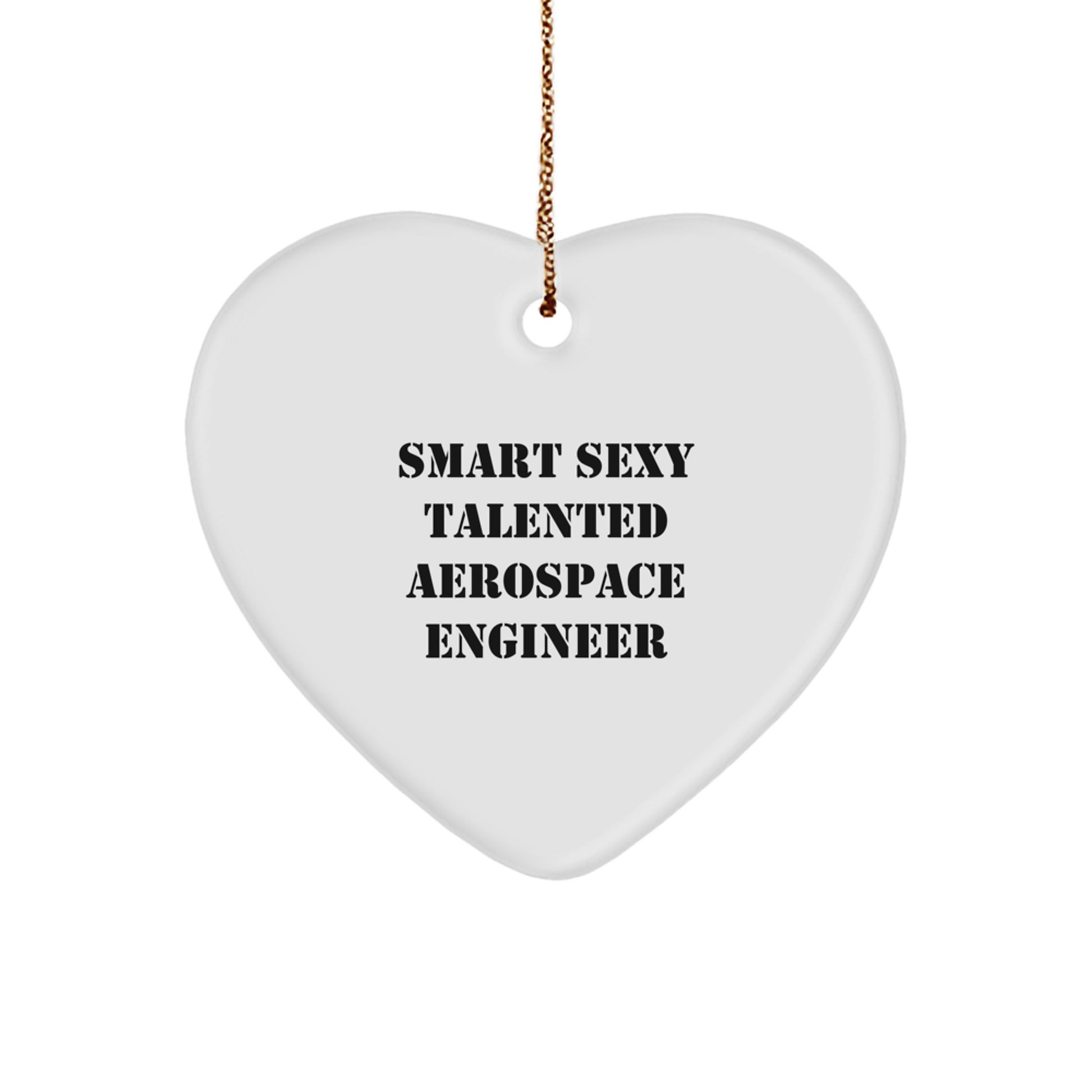 Smart Sexy Talented Aerospace Engineer Gifts from Men Friends Coworkers for Women Friends Family Unique Christmas Heart Ornament - Image 1
