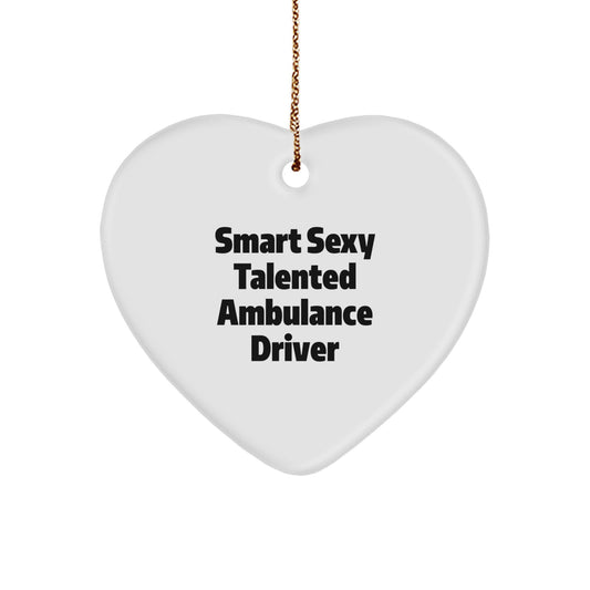 Funny Ambulance Driver Christmas Unique Gifts from Friends Heart Ornament for Ambulance Driver Men - Image 1