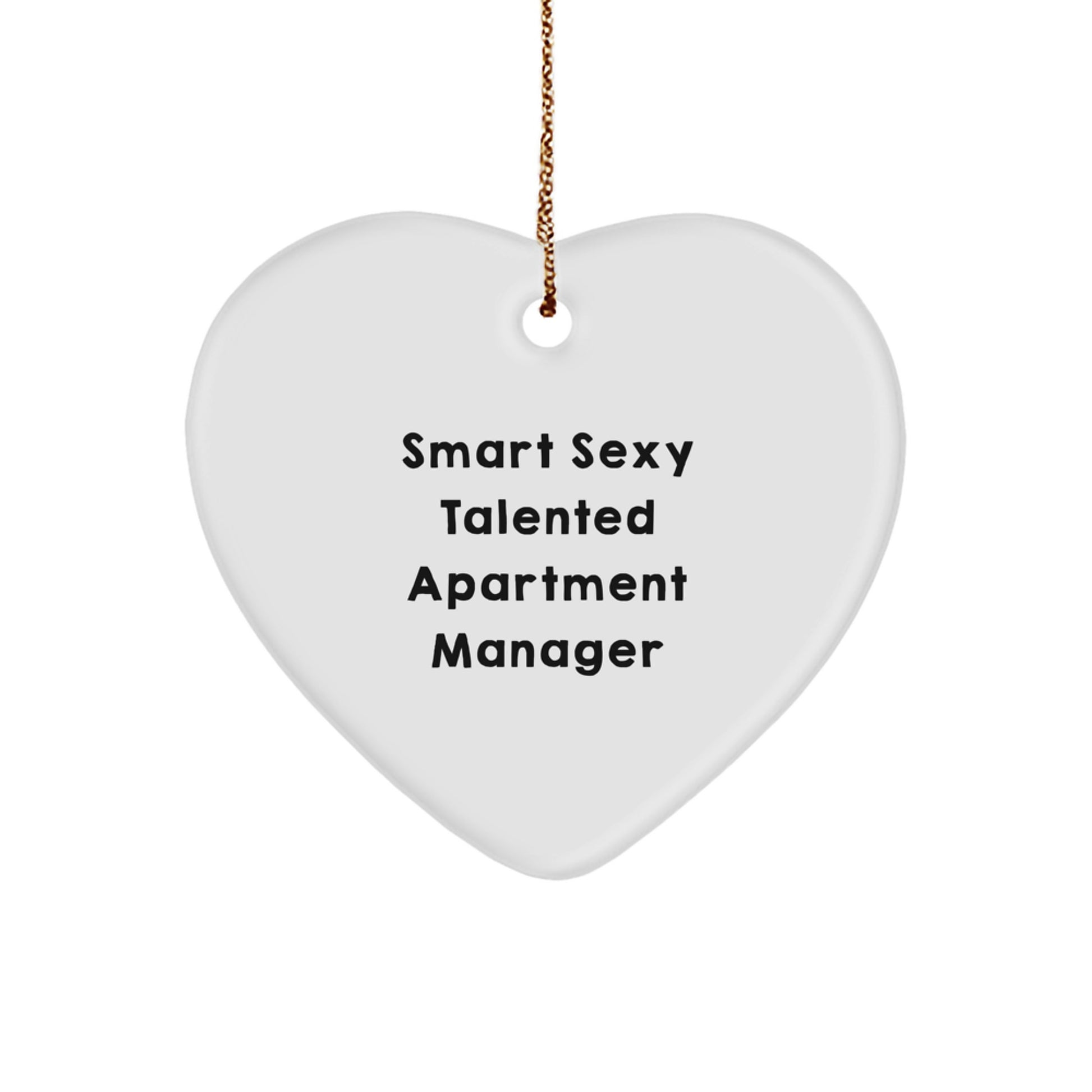 Funny Heart Ornament Gifts from Coworkers to Smart Sexy Talented Apartment Manager, Unique Christmas Unique Gifts for Friends or Family - Image 1