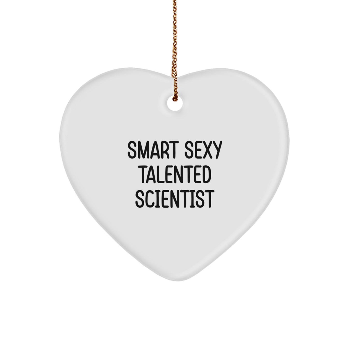 Funny Scientist Gifts - Smart Sexy Talented Scientist Heart Ornament, Christmas Unique Gifts from Friends, for Scientist Men, Women, Family, Coworkers - Image 1