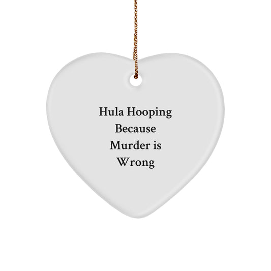 Funny Hula Hooping Heart Ornament Gifts from Men to Friends, Hula Hooping Christmas Unique Gifts for Hula Hooping Enthusiasts - Image 1