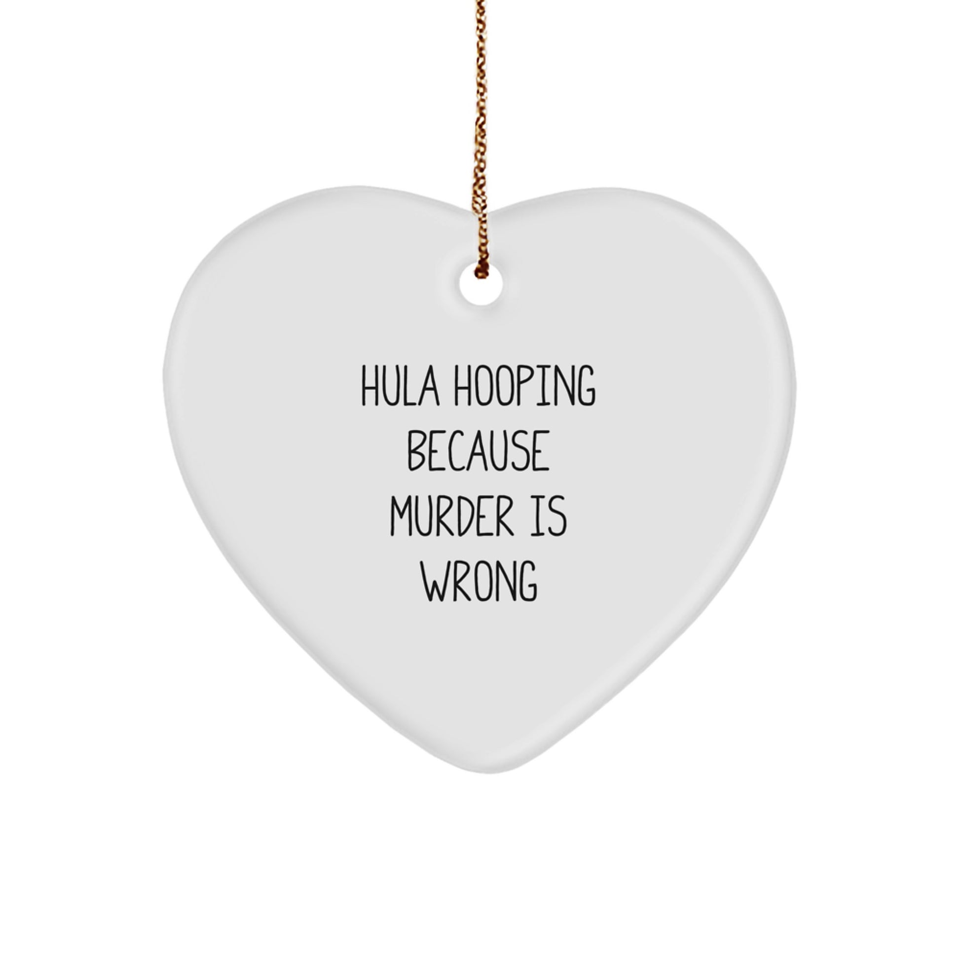 Hula Hooping Fun Heart Ornament, Funny Hula Hooping Gifts for Friends, Christmas Unique Gifts from Friends to Hula Hooping Lovers - Image 1
