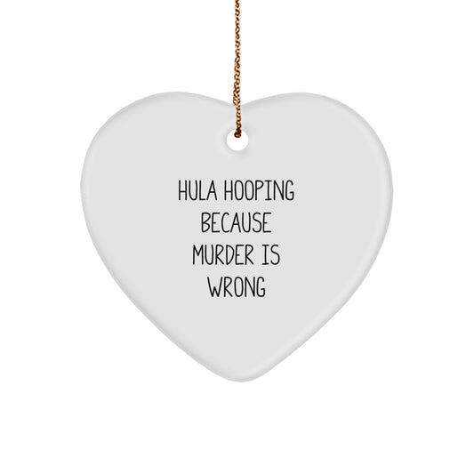 Hula Hooping Fun Heart Ornament, Funny Hula Hooping Gifts for Friends, Christmas Unique Gifts from Friends to Hula Hooping Lovers - Image 1
