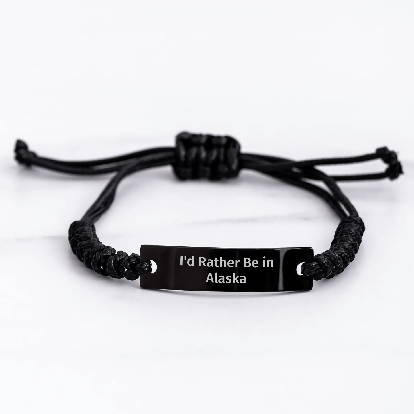 I'd Rather Be In Alaska Rope Bracelet, Funny Alaska Gifts for Men, Gifts from Friends, Graduation Unique Gifts - Victory Thru Vision 