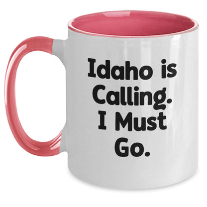 Idaho Calling Funny Two Tone Coffee Mugs Gifts for Idaho Lovers from Family and Friends - Victory Thru Vision