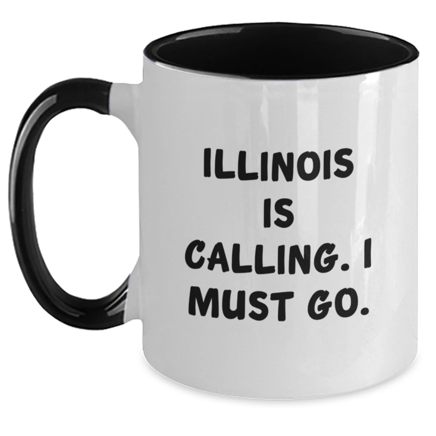 Illinois Gifts from Friends - Funny Two Tone Coffee Mug with Quote, Gifts for Illinois Men, Women, Family, and Coworkers - Victory Thru Vision