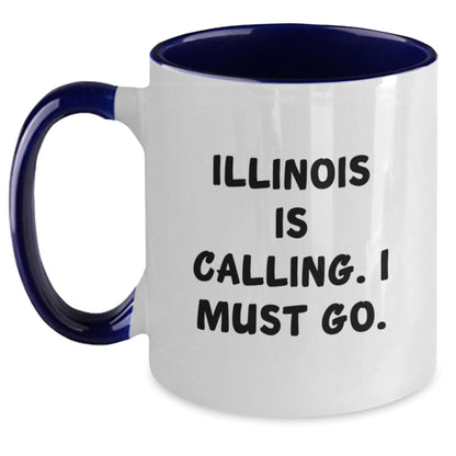 Illinois Gifts from Friends - Funny Two Tone Coffee Mug with Quote, Gifts for Illinois Men, Women, Family, and Coworkers - Victory Thru Vision