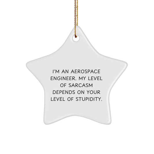 Inspirational Aerospace Engineer Gifts: Funny Astronaut Star Ornament for Men, Geeky Christmas Unique Gifts for Him, Unique Presents from Friends for the Sarcastic Aerospace Engineer in Your Life - Victory Thru Vision 