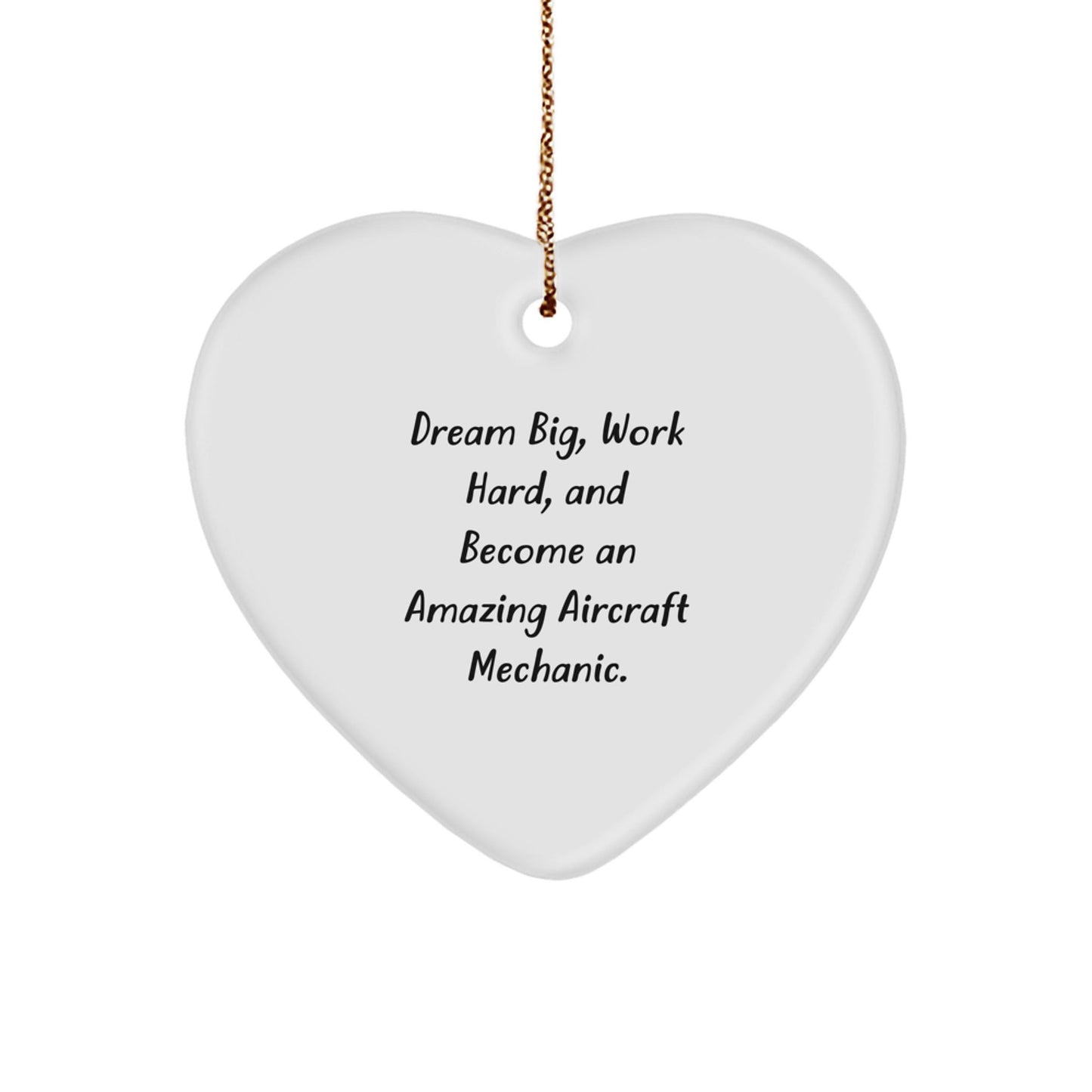Inspirational Aircraft Mechanic Heart Ornament Gifts from Friends for Christmas - Victory Thru Vision