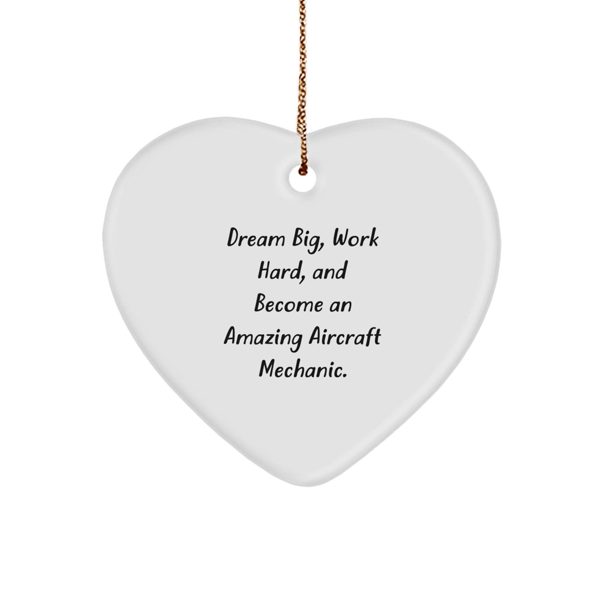 Inspirational Aircraft Mechanic Heart Ornament Gifts from Friends for Christmas - Victory Thru Vision
