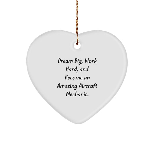 Inspirational Aircraft Mechanic Heart Ornament Gifts from Friends for Christmas - Victory Thru Vision
