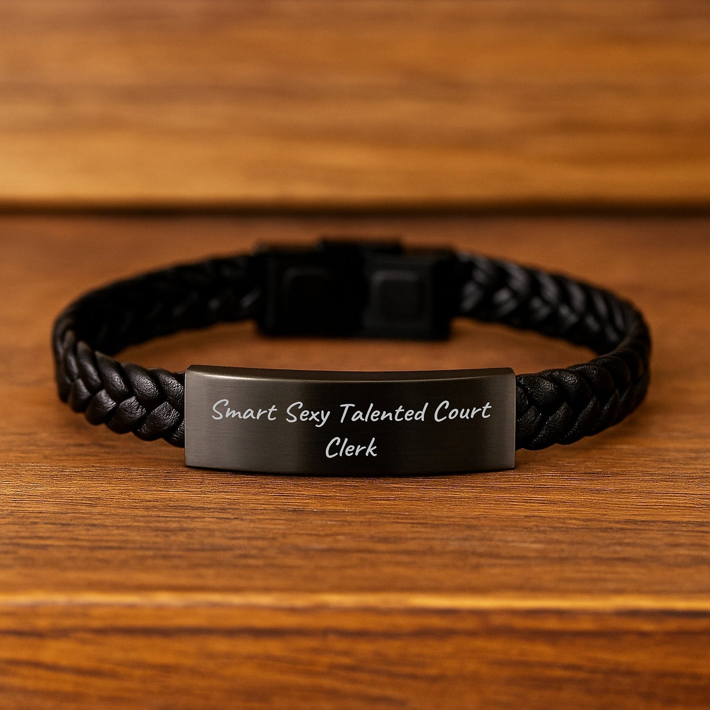 Inspirational Court Clerk Gifts from Friends - Smart Sexy Talented Interlaced Leather Bracelet for Graduation - Victory Thru Vision