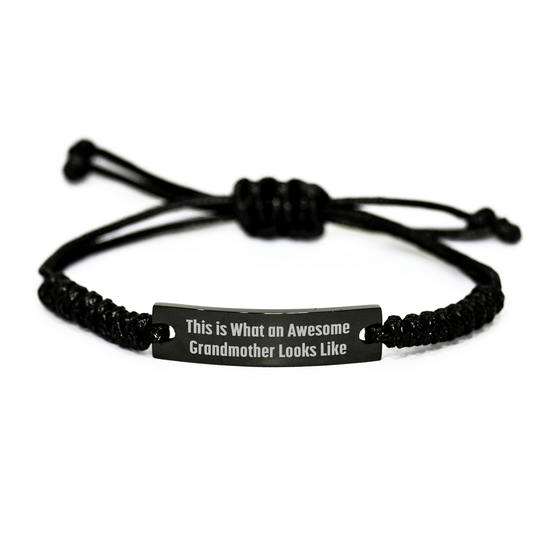 Inspirational Grandmother Gifts - 'This Is What An Awesome Grandmother Looks Like' Rope Bracelet from Family, Friends, or Coworkers - Graduation Unique Gifts for Women - Victory Thru Vision 