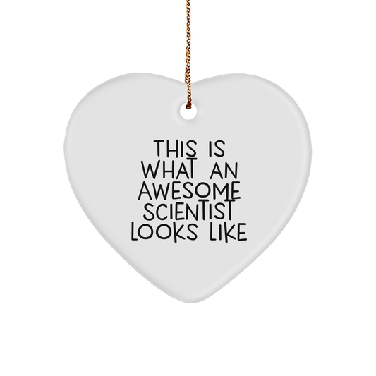 Inspirational Scientist Gifts - This Is What An Awesome Scientist Looks Like, Heart Ornament for Christmas, Gifts from Family to Friends - Victory Thru Vision